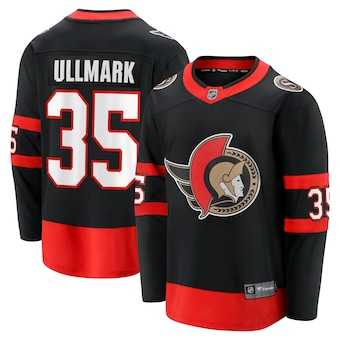 Mens Ottawa Senators #35 Linus Ullmark Fanatics Black Home Premier Breakaway Player Jersey Dzhi->ottawa senators->NHL Jersey